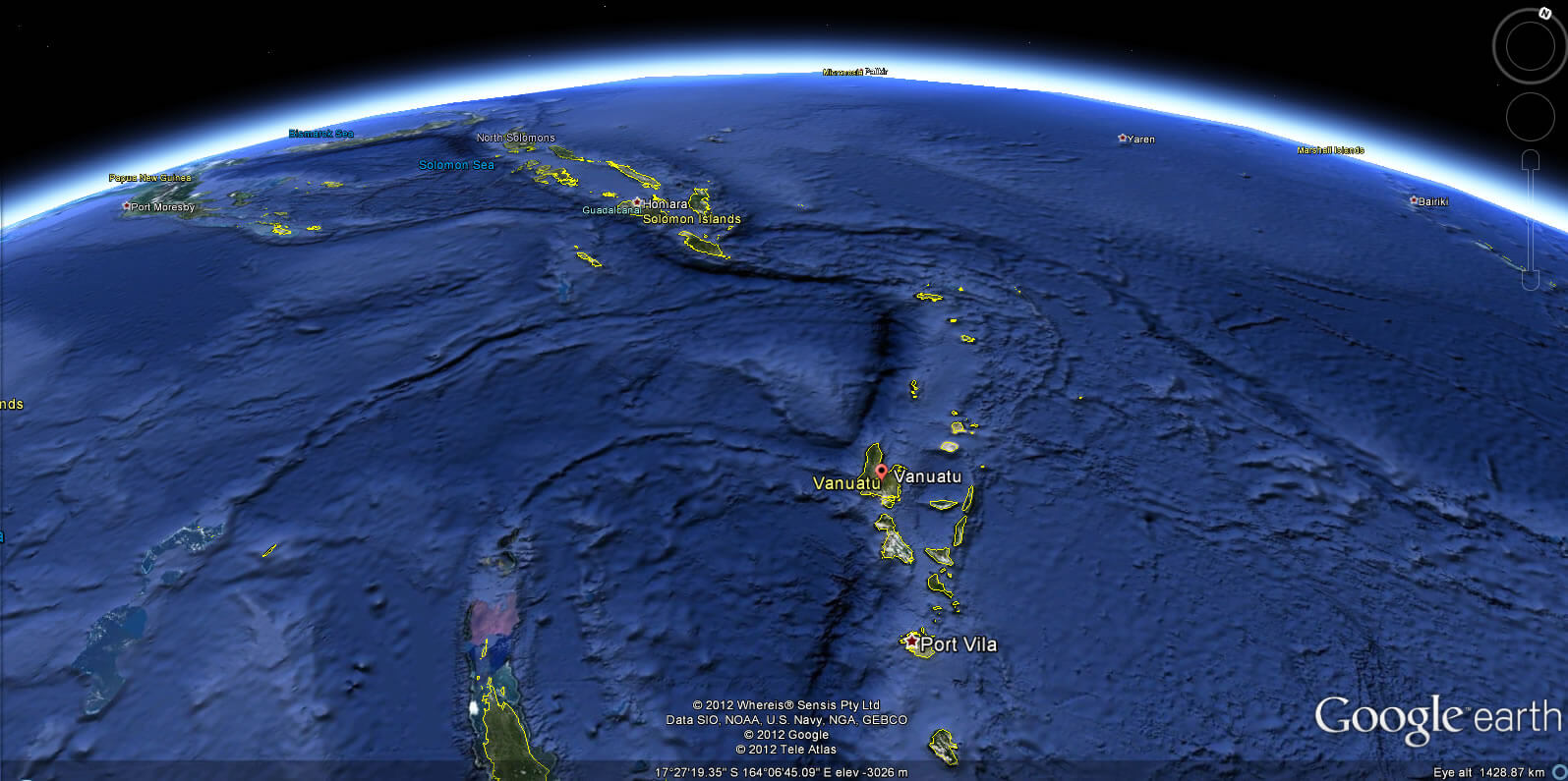Vanuatu Earth Map